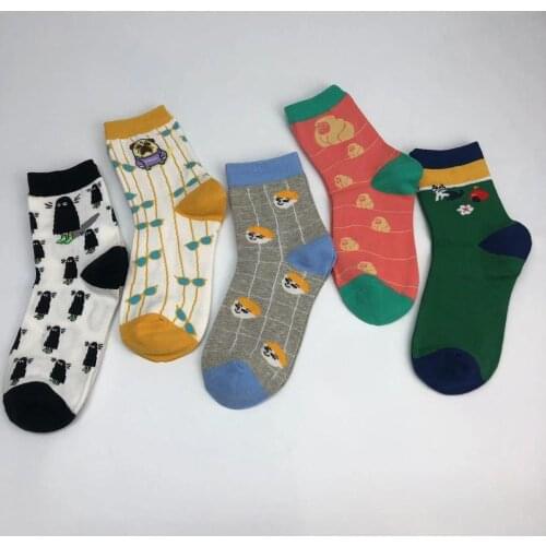 Autumn And Winter WomenS Socks Cute High-Top Cartoon Cotton Socks Street Trendy Socks Fashion Style Girl in Tube Socks