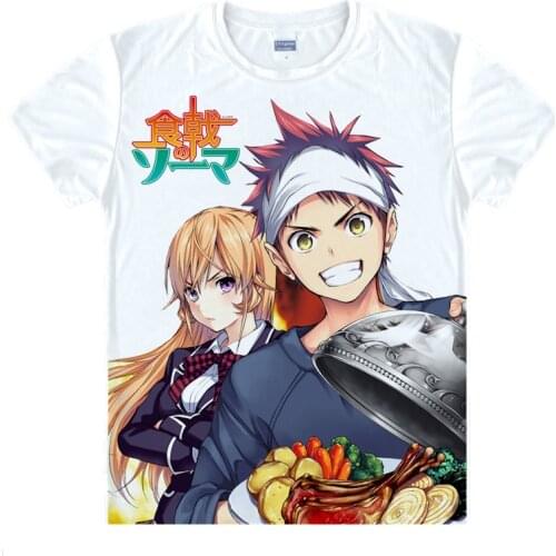 Food Wars Shokugeki no Souma T-Shirts Multi-style Short Sleeve Shirts Soma Yukihira Erina Nakiri Ikumi Mito Cosplay Shirt