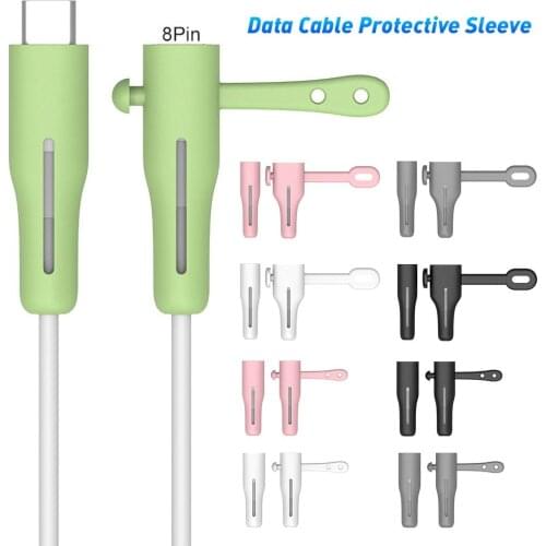 Portable Silicone AtoL/CtoL USB Charging Cable Cord Protective Cover for iPhone