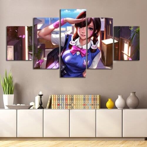 Shooting Game Poster Overwatch Character 5 Pieces HD Canvas Print Picture Paintings Canvas Wall Art for Home Decorations