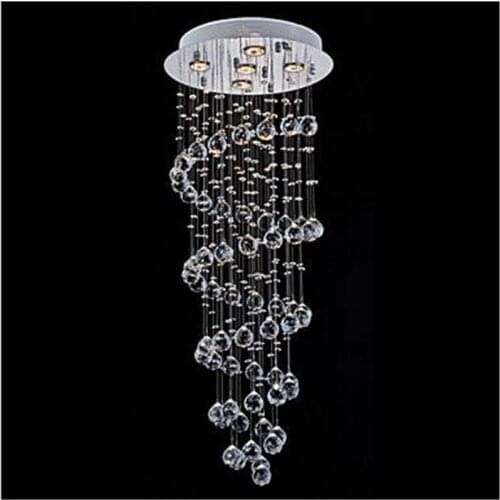 Spiral romantic Crystal K9 Lighting Pendant Modern LED Lamp 5 Lights 110-220V Hotel Luxurious Villa living room pendant lamp