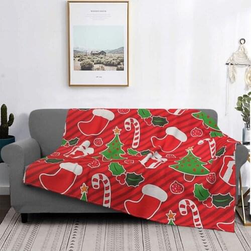 Christmas Santa Blanket Fleece Textile Decor Winter Snowman Multi-function Ultra-Soft Throw Blanket for Bed Car Bedspreads