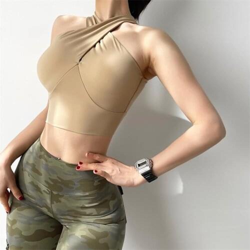 Front Cross Neckline Sports Bra Women Fitness Yoga Bra High Shockproof Running Vest-style Sports Bra Gym Workout Training Tops
