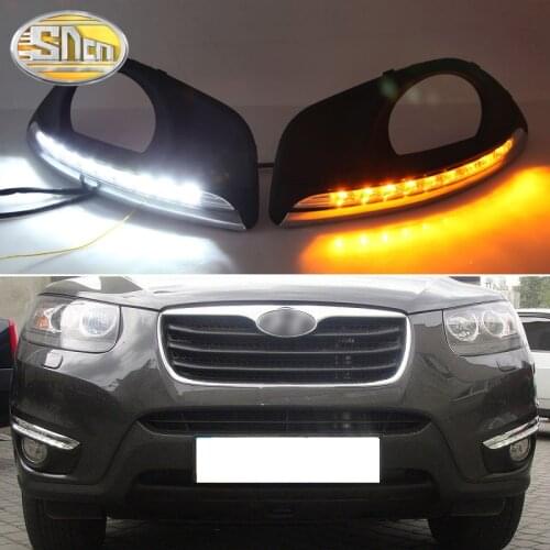 LED Daytime Running Light For Hyundai Santa Fe 2010 - 2012 Car Accessories Waterproof ABS 12V DRL Fog Lamp Decoration