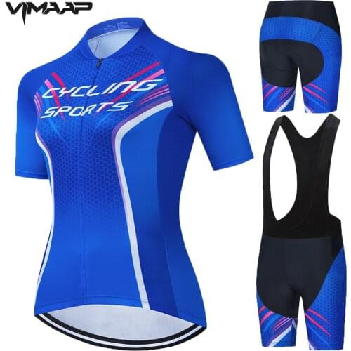 VIMAAP New Women Cycling Jerseys Sets MTB Bike Cycling Clothing Breathable Mountian Bicycle Clothes Summer Bike uniform Wear