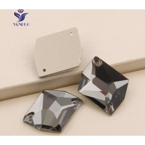 YANRUO 3265 Cosmic Black Diamond Sew On Rhinestones Flat Back Rhinestone Crystals Sewing Glass Rhinestones Stones For Clothes