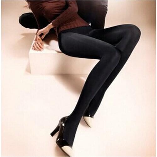 Women winer 480D Fitness leggings New Spring Autumn 2019 Fashion Sexy Thin Black Leggings Push Up Elastic Slim Pants Plus