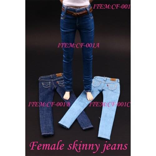 Three-color Cf001 1/6 Scale Soldier Womens Skinny Jeans Suitable For 12-inch Action Figure Toy Model Doll Clothing Accessories