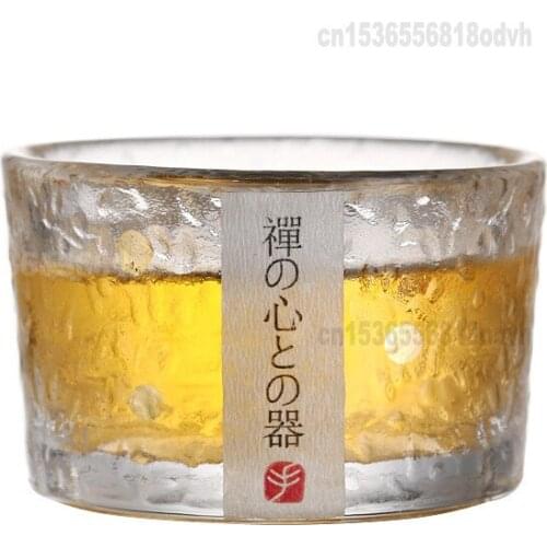 Golden edged tea cup hammered tea cup smelling cup glass master cup glass tea cup Kung Fu tea set hammer shaped cup