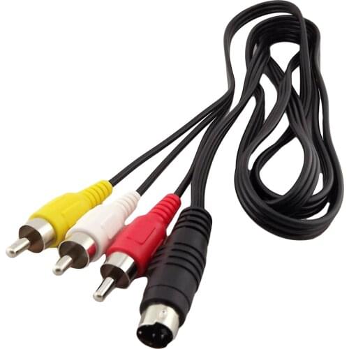 1x 5ft 4 Pin S-Video Male To 3 RCA Male Plug AV Audio Video Adapter Connector Cable for DVD PC TV