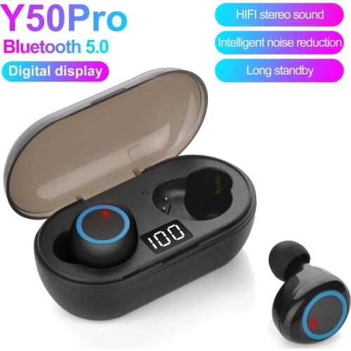 2021 NEW Y50Pro TWS Bluetooth Earphone 5.0 Wireless Headset Waterproof Deep Bass Earbuds Sport Earphones True Wireless Stereo