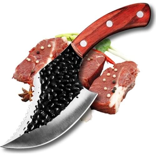 5inch Kitchen Fishing Knife with Cover Butcher Knife Manual Forged 5CR15 Boning Knife Stainless Steel Chef Knife Meat Cleaver