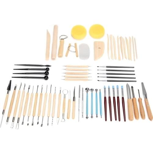 62Pcs Pottery Tools Clay Sculpting Tools Set Clay Cleaning Tools Kits Rock Painting Kit for Sculpture Pottery Art Crafts