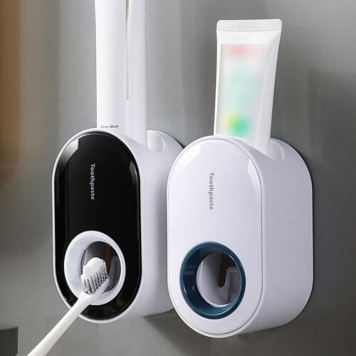 Automatic Toothpaste Dispenser Squeezer Toothpaste Squeezer Wall Mount Holder Toothbrush Squeezer Rack Bathroom Accessories