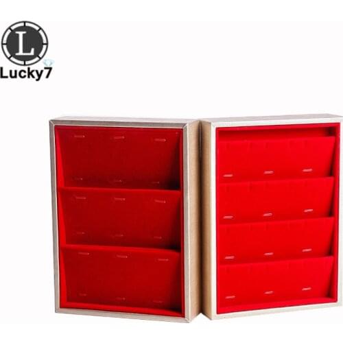 1PC Velvet Golden Step Earrings Drawing Tray Jewelry Display Stand Pendant Storage For Earrings Display Pendant Organizer Holder