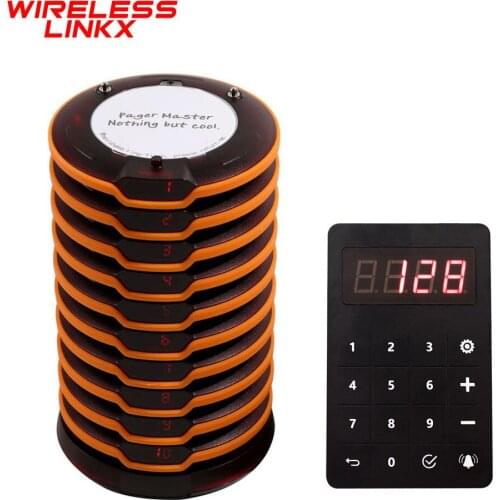 Wirelesslinkx Wireless Customer Paging Calling System Food Court Truck Restaurant Pager with Touch Keypad for Church Clinic Quiz