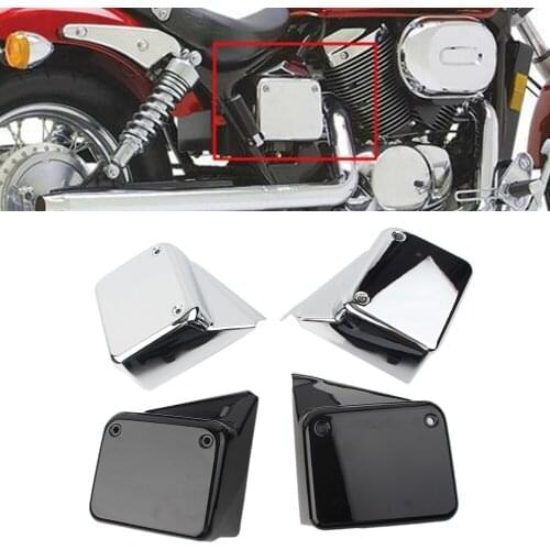 2PC Motorcycle Side Battery Covers Guard for Honda Black Widow Shadow Spirit VT750 DC 2000-2009 Black Widow 2000 -2005 2006 2007