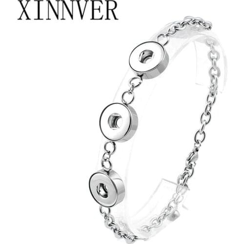 New Stainless Steel Bracelet Bangle Snap Bracelet Fit 12mm Snap Button Jewelry For Men Women Jewelry