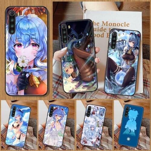Genshin Impact Ganyu Phone Case For Xiaomi Redmi Note 7 8 9 10 7A 8T 9A 9T 9S 10S Pro black painting coque fashion hoesjes