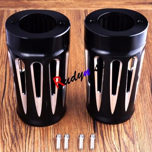 Black Shallow Cut Upper Boot Slider Fork Covers For Harley Touring 1998-2013 Electra Glide Road King Street Glide