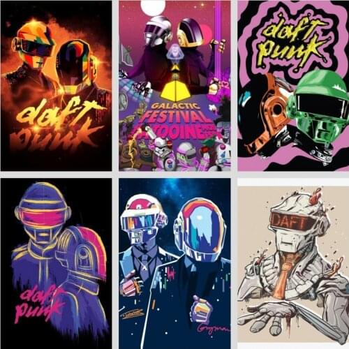 Daft Punk Canvas Painting Abstract Astronaut Galactic Festival Cartoon Mosespa Wall Art Poster Modern Home Decor for Living Room