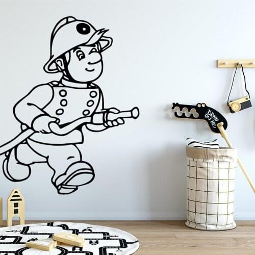 DIY Art fireman cartoon Wall Art Decal Decoration Fashion Sticker Removable Wall Sticker Home Decoration Accessories