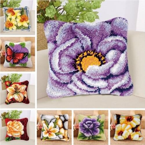 Diy Do It Yourself Flower Klink Haak Kleed Bloemen Knooppakket Smyrna Latch Hook Kits Cross Stitch Pillows Embroidery Foamiran