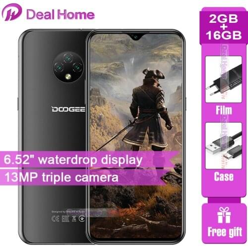 DOOGEE X95 Android 10 4G-LTE smart phone 6.52" Display MTK6737 16GB ROM Dual SIM 13MP Triple Camera 4350mAh Battery Cellphones