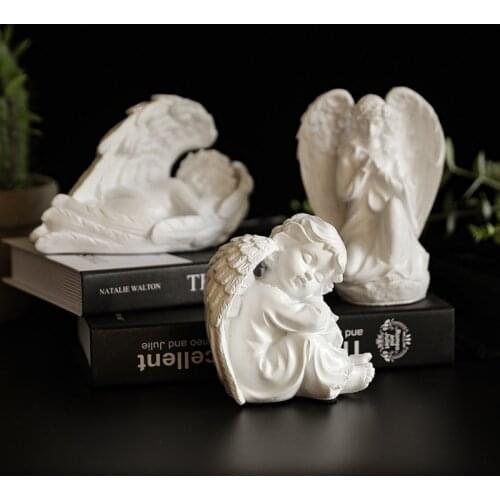 European Resin White Cute Cupid Angel Decoration Crafts Creative Desktop Ornament Christmas Wedding Gift Creative Sculpture