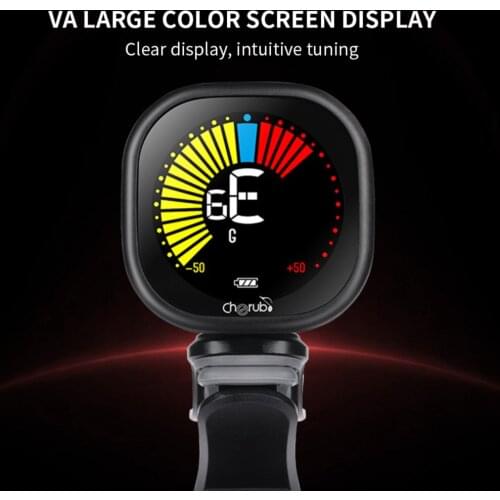 Guitar Tuner Rechargeable Ukulele Violin Guitar Tuning Clip Automatic Tuner with LCD Colorful Display