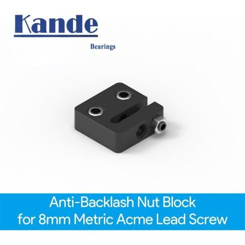 Kandebearings OpenBuilds Anti-Backlash Nut Block for 8mm Metric Acme Lead Screw