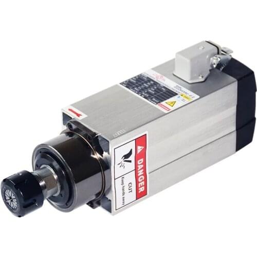 Square 2.2kw air cooled spindle motor 220v 18000rpm ER25 300HZ with Ceramic Ball Bearing