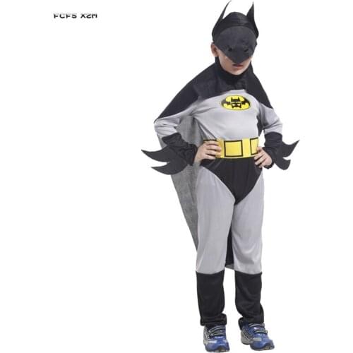 M-XL Boys Bat Cosplay Kids Children Halloween Super hero Costume Carnival Purim parade Stage Masquerade Role play party dress