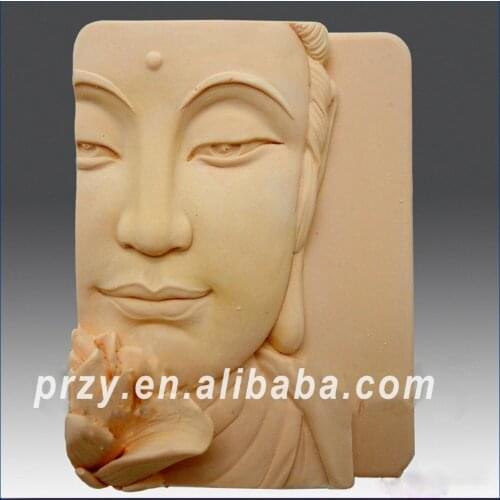 New Arrival 2D Silicone Soap Mold - Buddha Closeup W/lotus Good Quailty Handmade Soap Molds Aroma Stone Molds Moulds PRZY 001