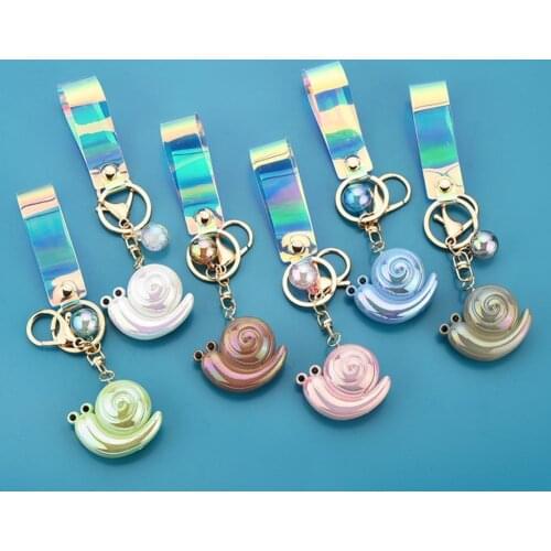 New Acrylic Snail Keychain Cartoon Flower Animal Pendant Keyring Ornaments Women Couple Bags Car Key Ring Accessories