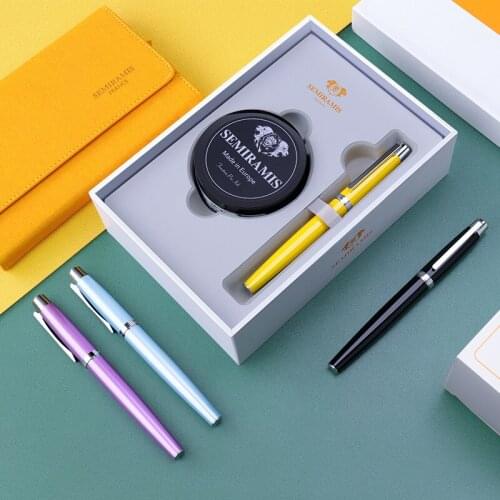 Semiramis Matel Student Writing Fountain Pen With Ink Sac Cartridges Office Pen Gift