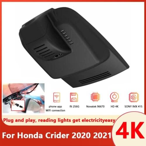 Plug and play Car DVR Wifi Video Recorder Dash Cam Camera For Honda Crider 2020 2021 Full HD 2160P Control by Mobile Phone App