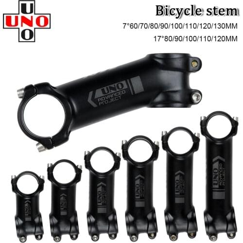 UNO Bicycle Handlebar Stem Mtb Power Adapter Adjustable Road Mountain Bike Bridge 7/17Degrees 31.8*60/70/80/90/100/110/120/130MM