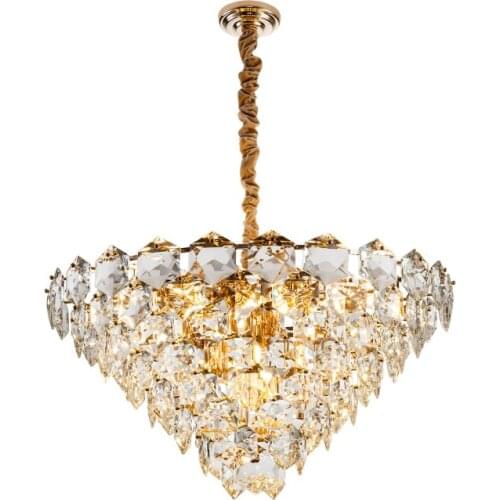 Postmodern light luxury crystal living room study Nordic restaurant bedroom creative hotel staircase golden chandelier