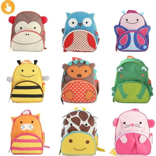Animal Prints Children cartoon animals Backpack Girl Boys Backpack Toddler Kids School Bag Kindergarten Cartoon school backpack