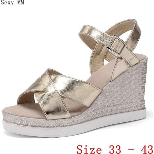 Slides Platform Sandals Women Peep Toe Shoes Summer Wedges Gladiator Sandals Woman High Heels Sandals Plus Size 33 - 40 41 42 43