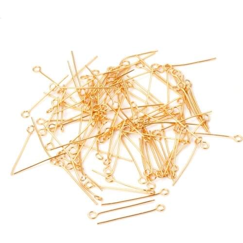ASON 500pcs/lot Gold/Silver Color Stainless Steel Eye Pin Head Pin Findings Needles Jewelry Supplies for DIY Jewelry Making