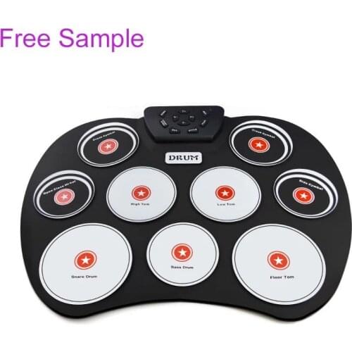 Silicone waterproof musical instruments drum set silicone drum kit drum pad electronic flexible soft roll up drum