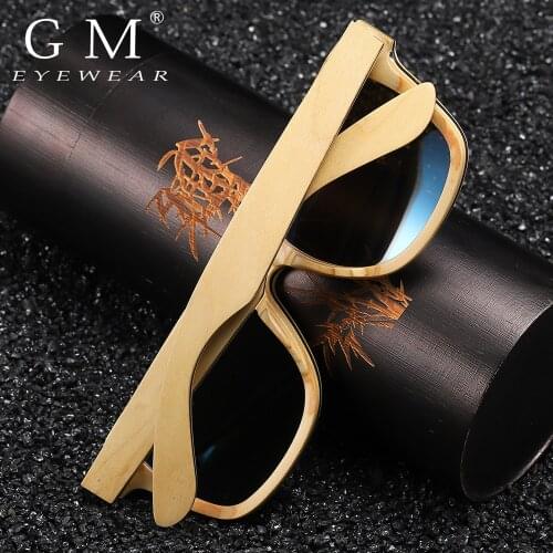 GM Handmade Retro Natural Skateboard Wooden Sunglasses Men Women Polarized Mirror UV400 Sun Glasses Full Frame Wood Shades