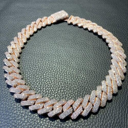 Three rows of Cuban chain mens