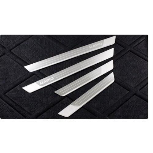 High quality stainless steel Scuff Plate / Door Sill Car Styling For Skoda rapid