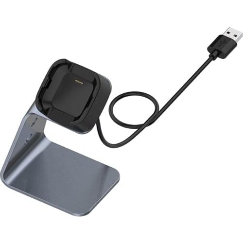 Aluminum Alloy Watch Charger Portable Fast Charging Cradle Dock with Chip Protection for Fitbit versa2 for fitbit versa2 SE