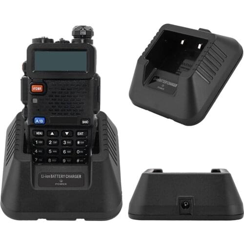 SOONHUA Li-Ion Battery Charger Base Walkie Talkie Battery Chargers With Adapter For Baofeng UV-5R DM-5R Plus Walkie Talkies