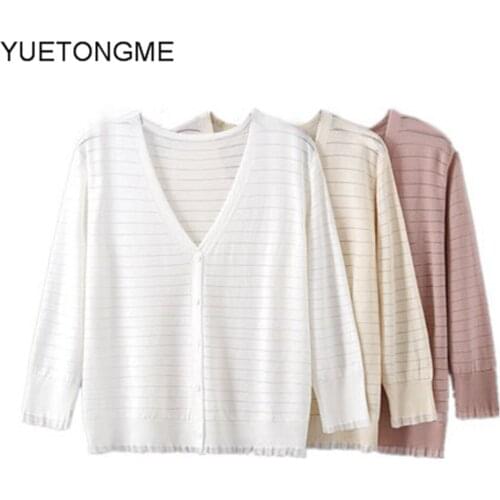 2021 summer Solid Women Cardigans Long Sleeve slim short length Knittwear Casual Sweater Female Thin Knitted top
