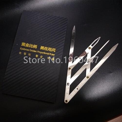 Stainless steel Golden Ratio CALIPERS Eyebrow Microblading Permanent Makeup Ruler Measure Tool Mean Golden Eyebrow 1Set